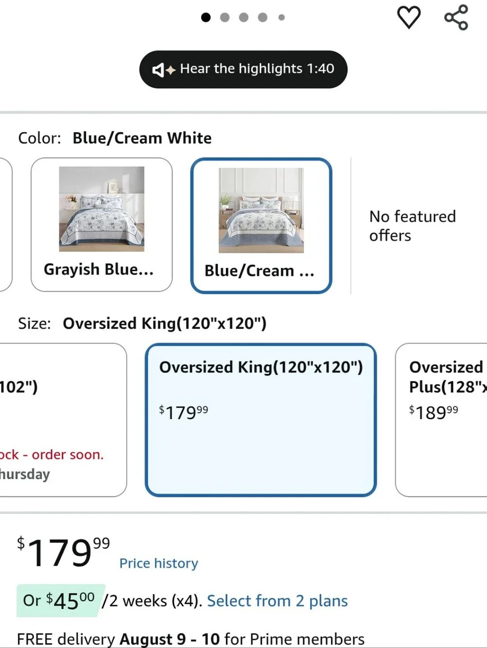 Botanical Oversized King Bedspreads 128
